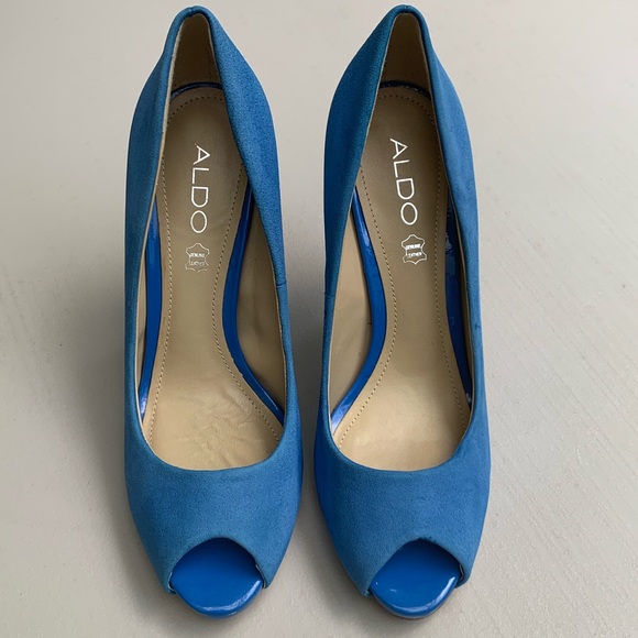 Aldo blue suede heels. Size 38. - Picture 4 of 8